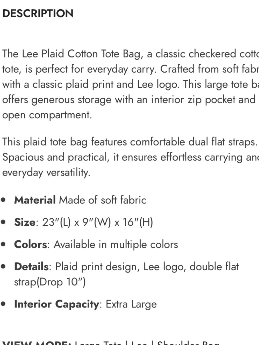 Lee tote red